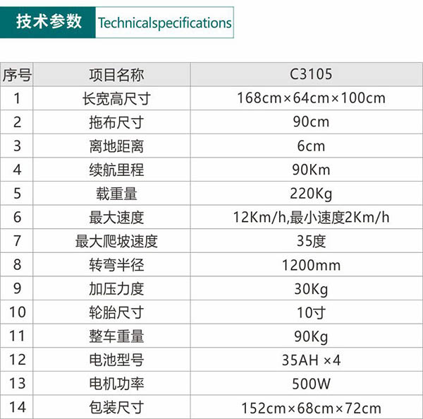 电动当雄尘推车C3105